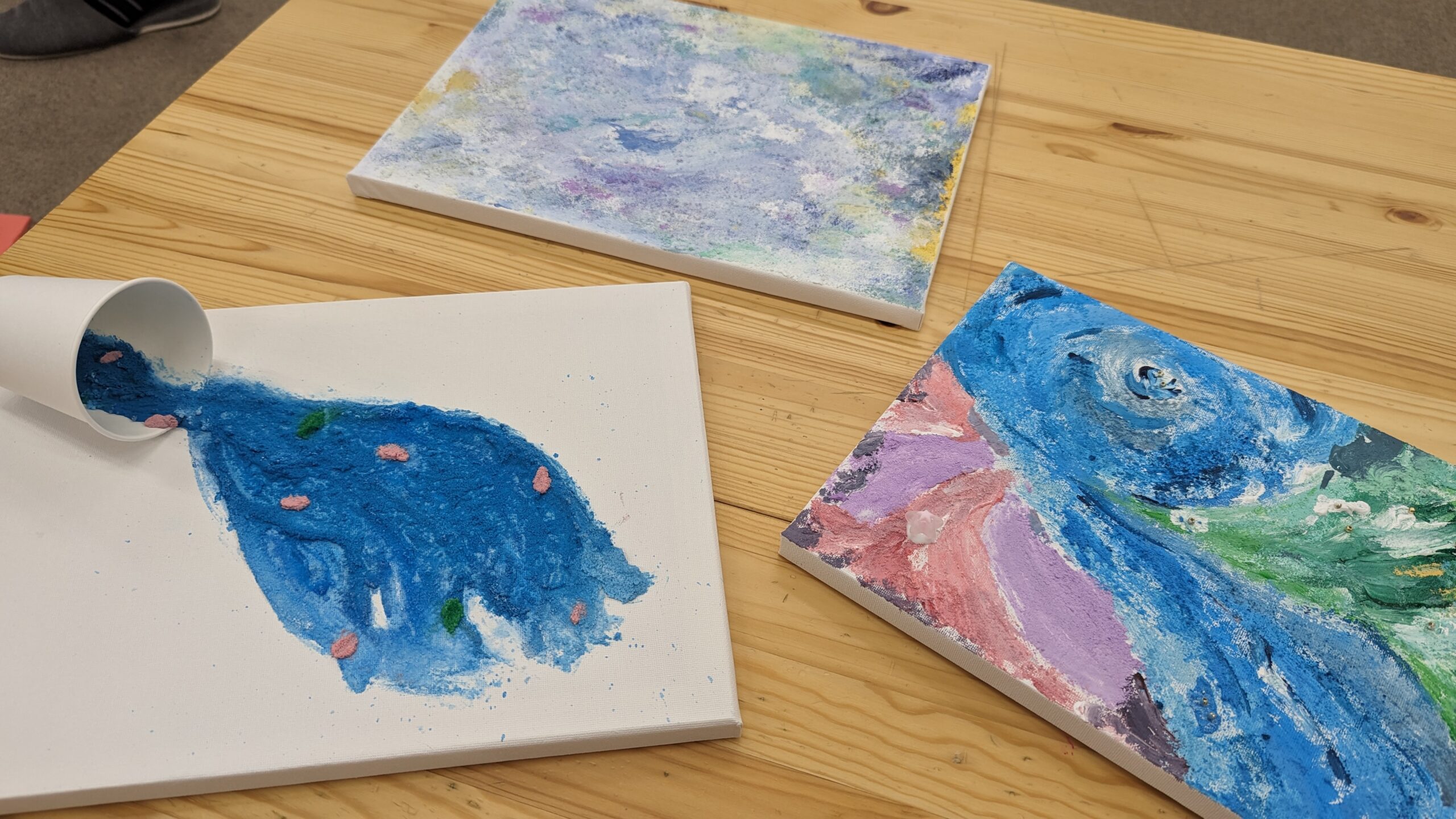 ふらっぽ北柏】テクスチャーアートをして楽しい時間を過ごしました！